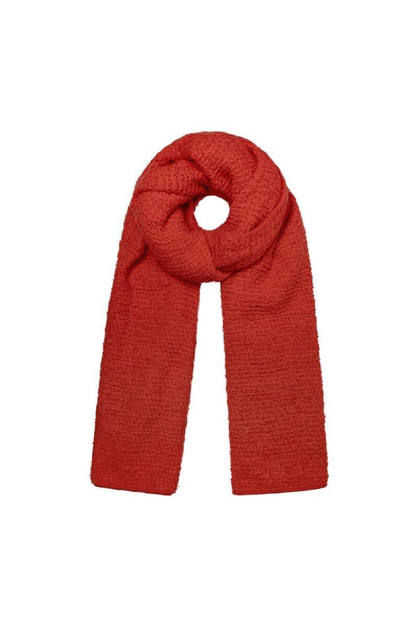 Wintersjaal met reliëf patroon Rood Sale Item