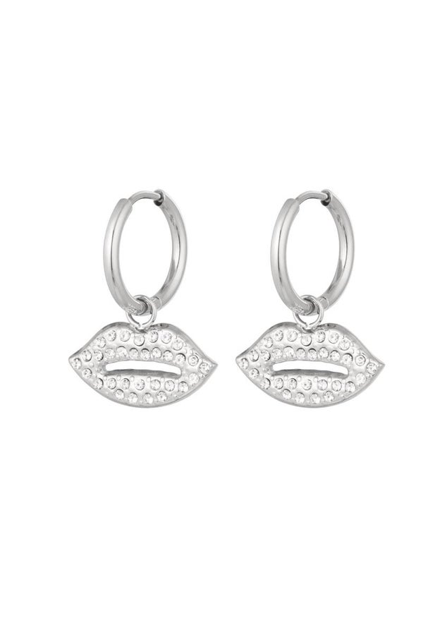 Oorbellen Shiny Lips Zilver
