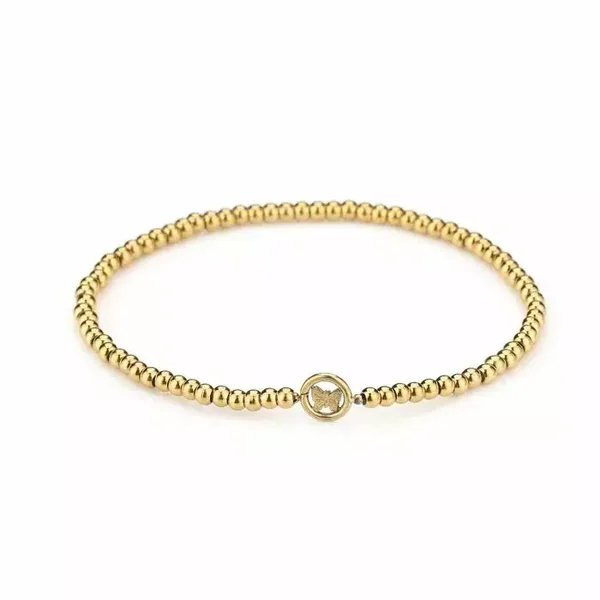 Armband Stretch met Vlinder Goud