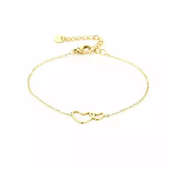 Armband Two Hearts Goud