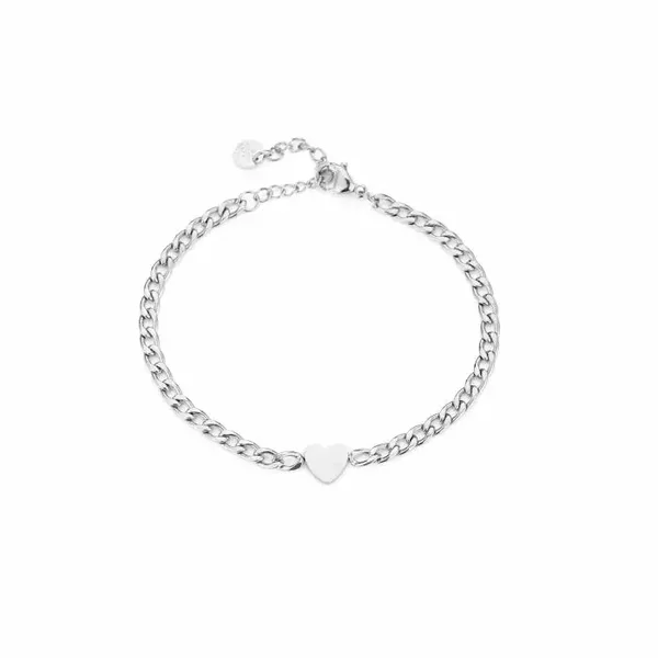 Armband Schakel met Hart Zilver