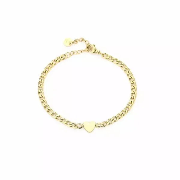Armband Schakel met Hart Goud