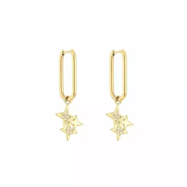Oorbellen Strass Star Goud