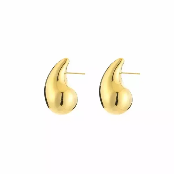 Oorbellen Chunky Tears Druppel Goud 3.1cm