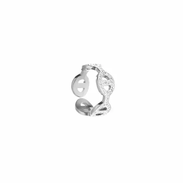 Ring CD Strass Zilver