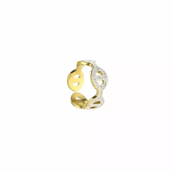 Ring CD Strass Goud