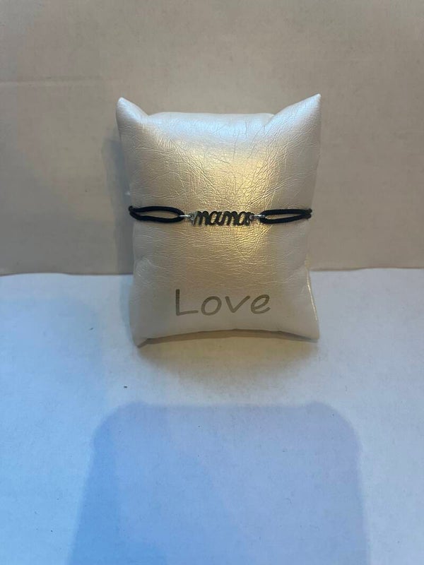 Satijnkoord Armbandje Mama Zilver