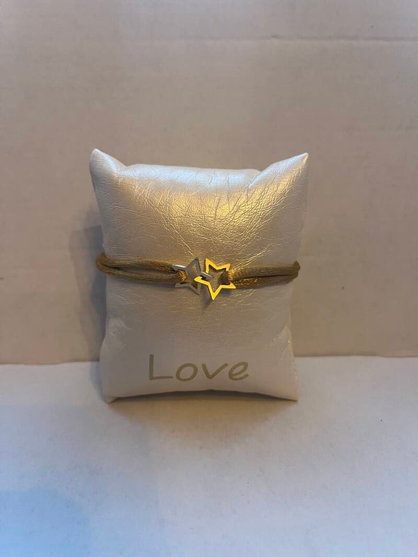Satijnkoord Armbandje Connected Stars Goud