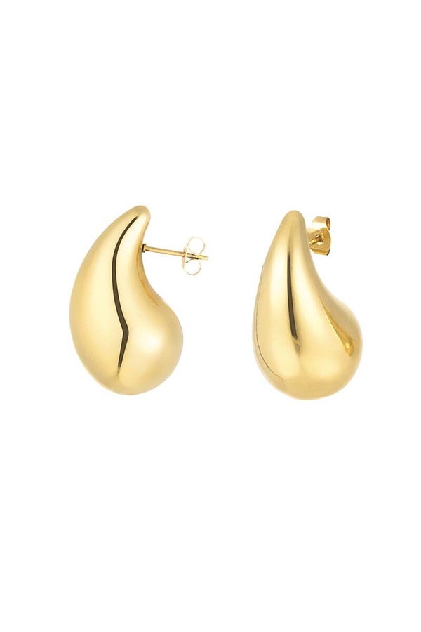 Oorbellen Chunky Tears Druppel Goud 3.9cm