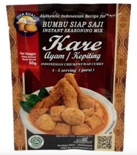 Dua Kuali Bumbu Kare Ayam/Kepiting Indonesian Chicken Crab Curry 50 gr