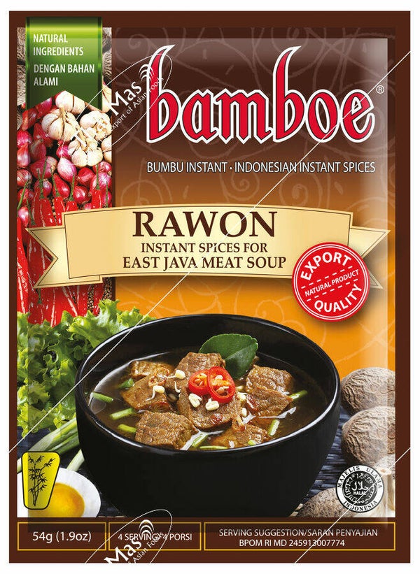 Bamboe Bumbu Rawon Spices Mix For East Java Meat Soup 54 gr