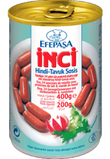 Efepasa Inci Hindi-Tavuk Sosis 400 gr