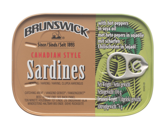 Brunswick Sardines With Hot Peppers In Soya Oil 106 gr