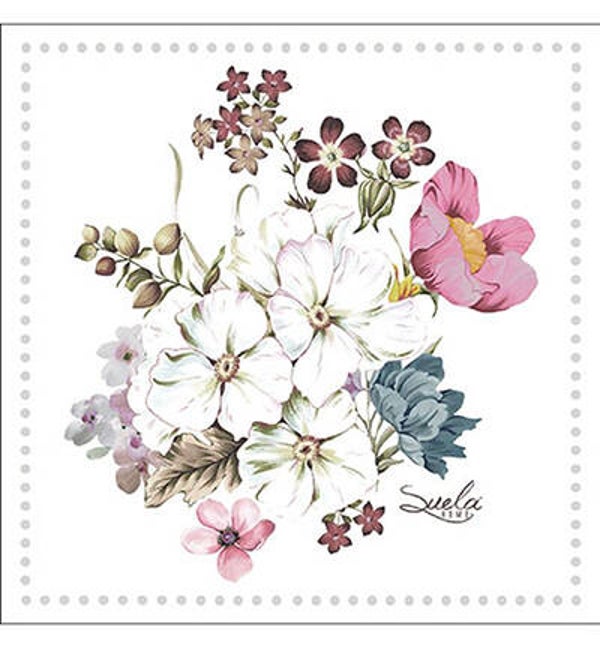 Ambiente servet Mea bloemen 33 x 33 cm 13315145