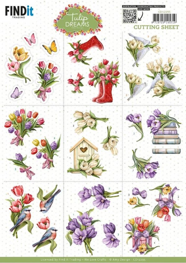 Amy Design CD12295 Tulip Dreams Mini 3D knipvel A4