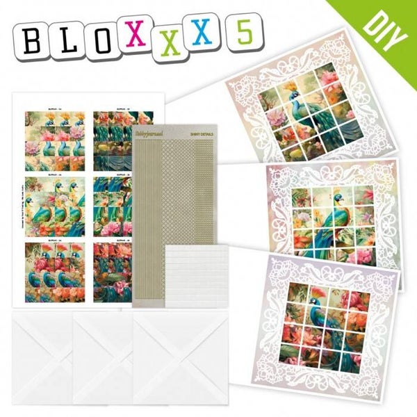 Bloxxx5 kaarten pakket Peacock (pauw) BLPP005