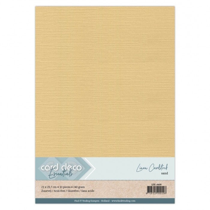 Card Deco A4 linnenkarton 08 zand 10 vellen 240 grams