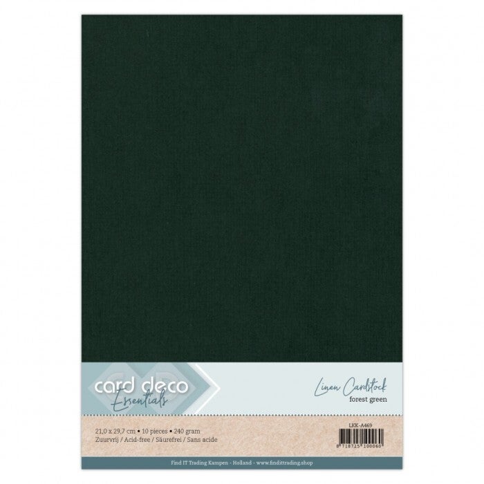 Card Deco A4 linnenkarton 69 forest green 10 vellen 240 gram