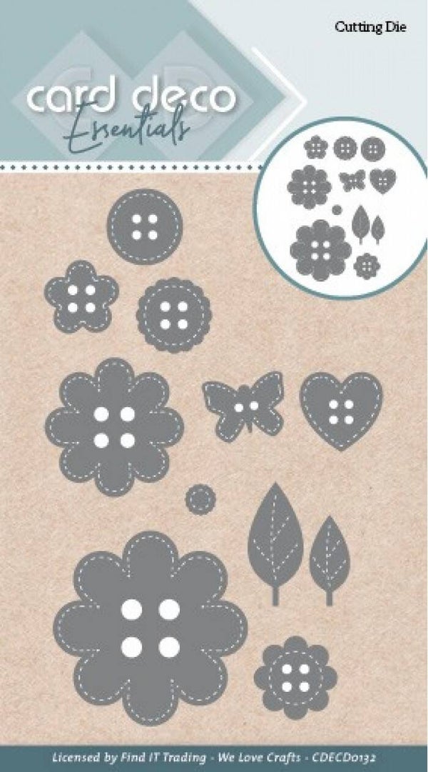 Card Deco Essentials Cutting Die Buttons CDECD0132