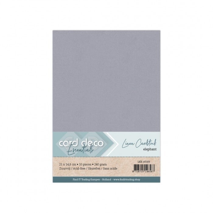 Card Deco linnenkarton A5 103 elephant 10 vellen 240 grams