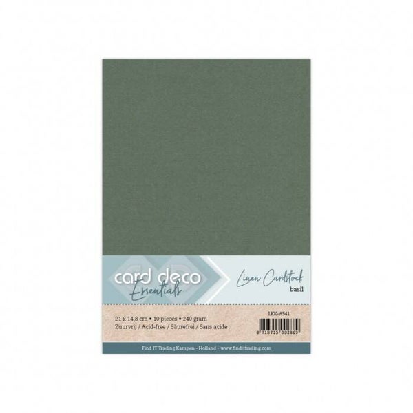 Card Deco linnenkarton A5 41 basilicum 10 vellen 240 grams