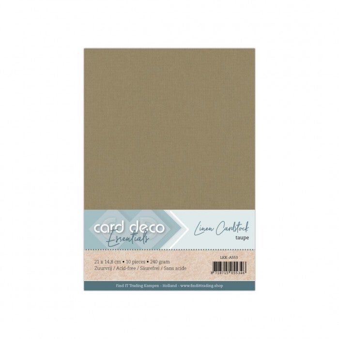 Card Deco linnenkarton A5 53 taupe 10 vellen 240 grams