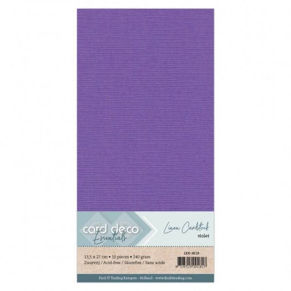 Card Deco linnenkarton vierkant 18 violet 10 vellen 240 gram