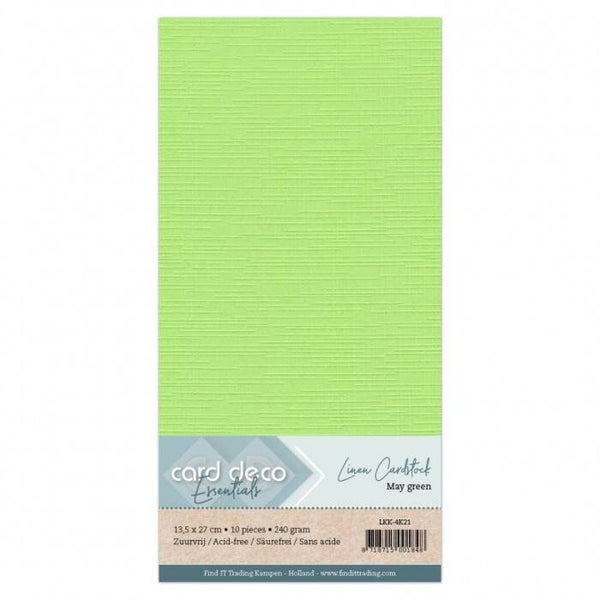 Card Deco linnenkarton vierkant 21 meigroen 10 vel 240 grams