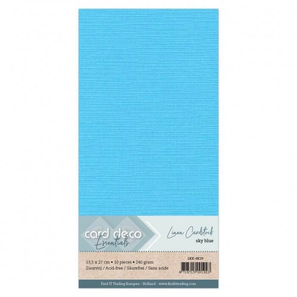 Card Deco linnenkarton vierkant 29 hemelsblauw 10 vel 240 gr