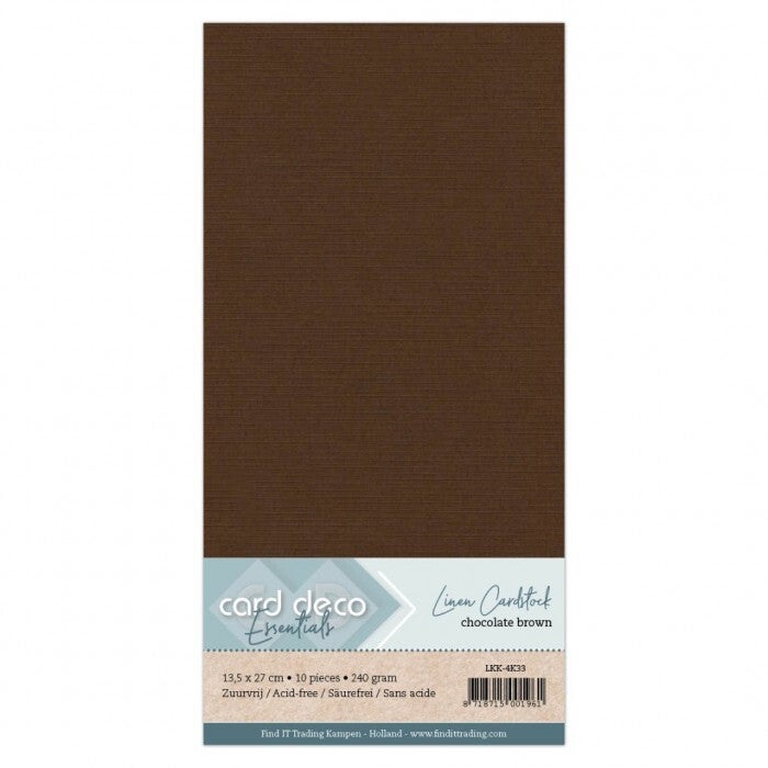 Card Deco karton vierkant 33 chocolate brown 10 vel 240 gram