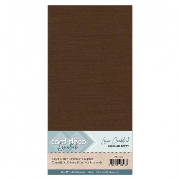 Card Deco karton vierkant 33 chocolate brown 10 vel 240 gram