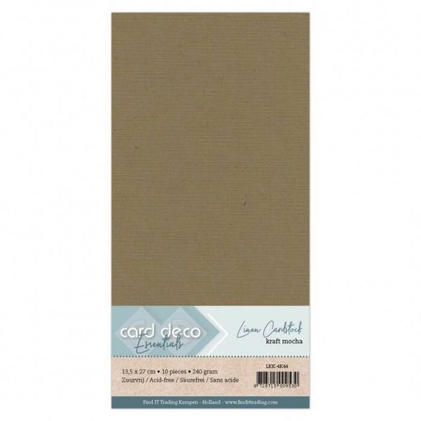 Card Deco linnenkarton vierkant 44 mocha 10 vellen 240 grams