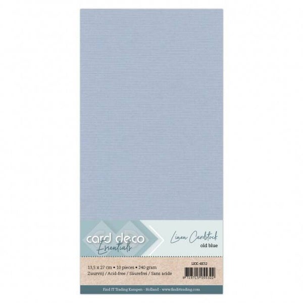 Card Deco linnenkarton vierkant 52 old blue 10 vel 240 grams