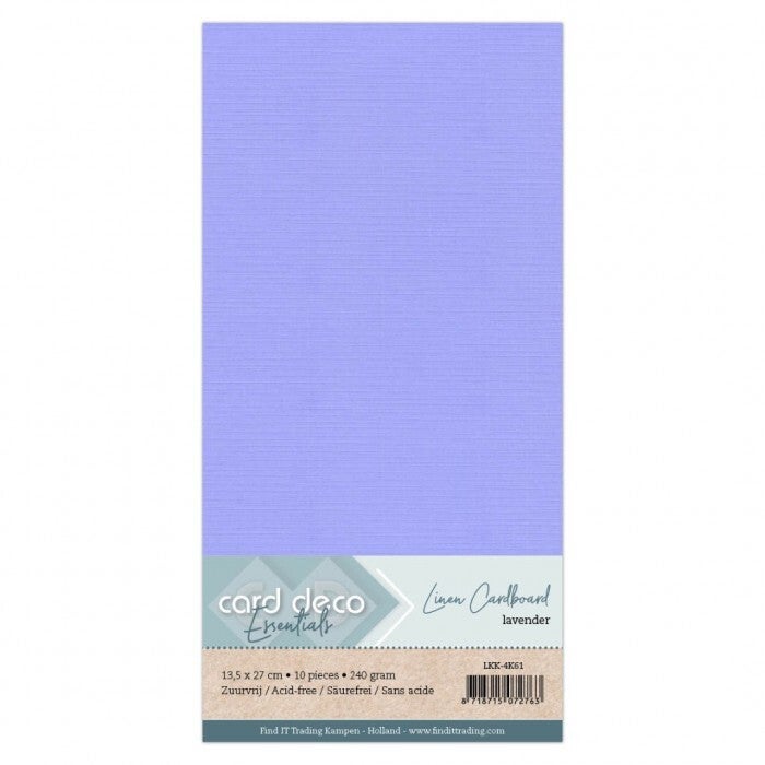 Card Deco linnenkarton vierkant 61 lavender 10 vellen
