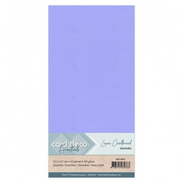 Card Deco linnenkarton vierkant 61 lavender 10 vellen