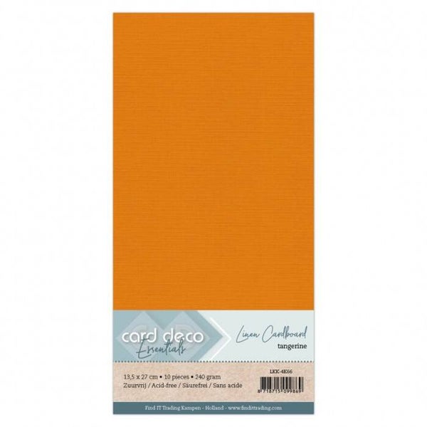 Card Deco linnenkarton vierkant 66 tangerine 10 vel 240 gram