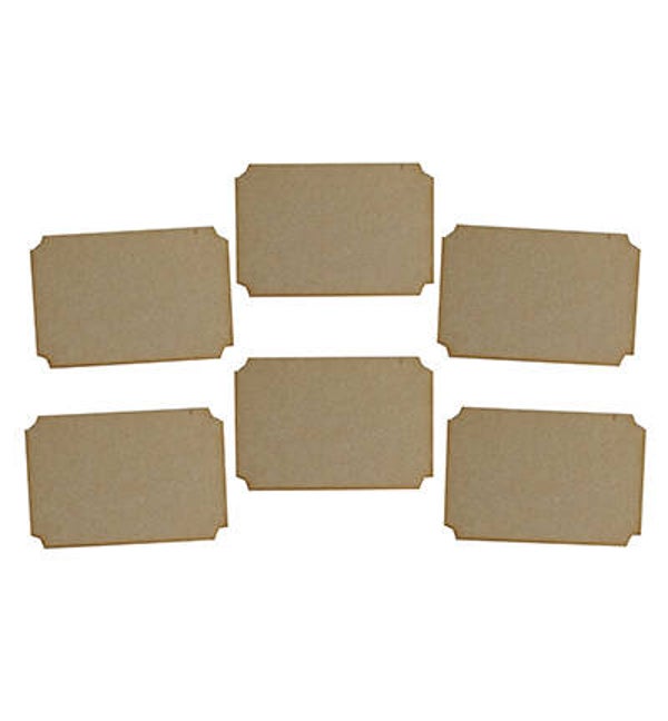 Creative Expressions MDF tickets 6 stuks 14,3 x 9,5 cm dikte 4 mm