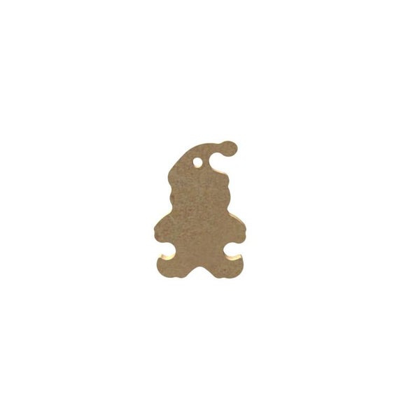 Gomille MDF Kerstman 3,7 x 5,5 cm dikte 5 mm met ophangoog