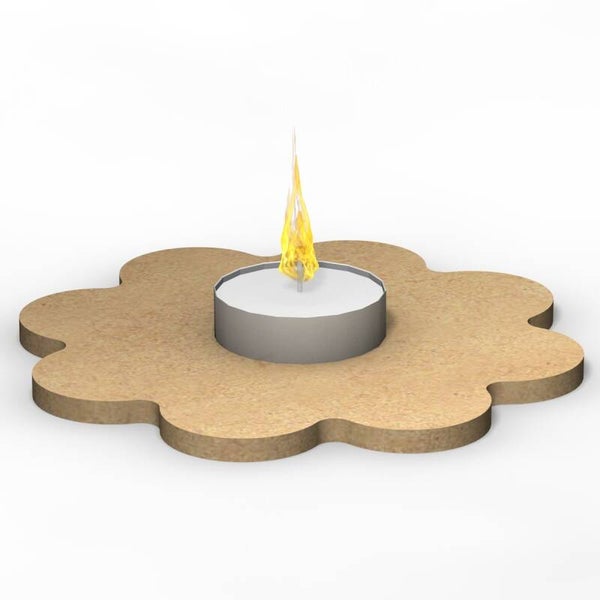 Gomille MDF waxinelichthouder bloem Ø 13,7 cm dikte 5 mm