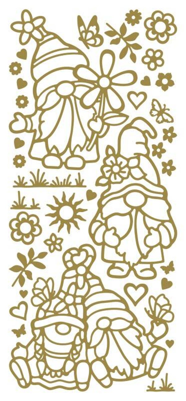 JeJe stickervel gnomen goud 5015