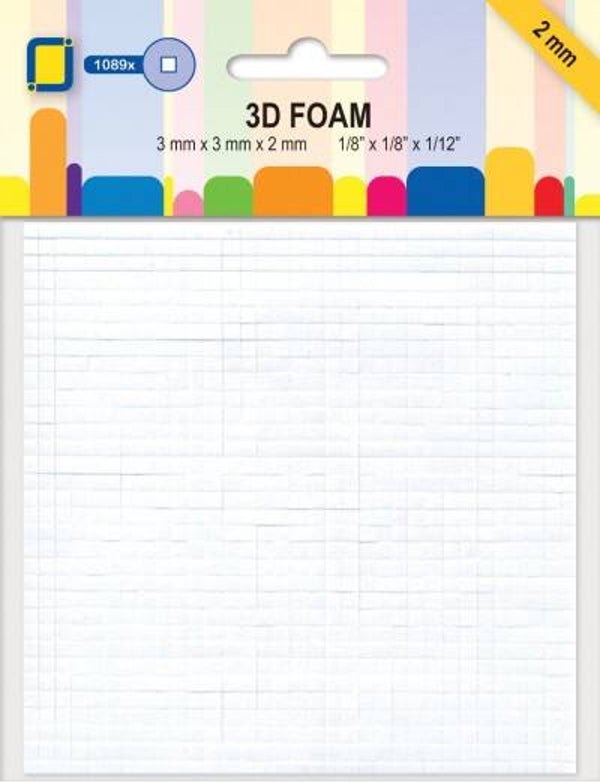 JeJe 3D Foam mini blokjes 3 x 3 x 2 mm 1089 blokjes