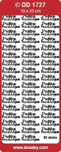 Doodey DD 1727 Prettige Feestdagen 50 x zilver stickervel
