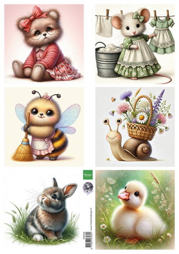 Marianne Design Cute Animals by Fairybells FB2502 knipvel A4