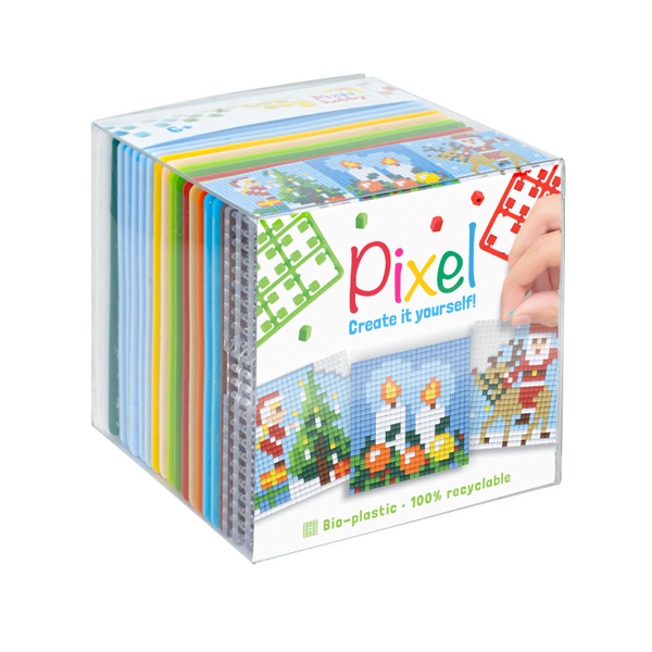 Pixelhobby Create it yourself kubus 29001 Kerst 6,2 x 6,2 cm