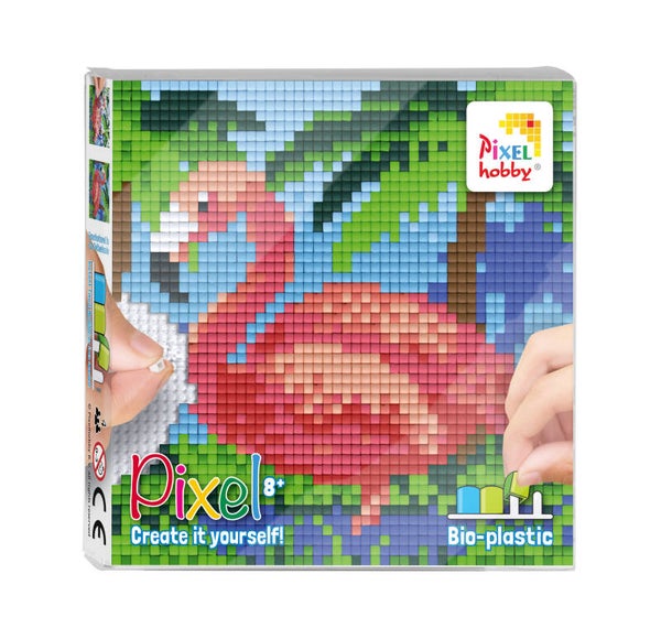 Pixelhobby Create it yourself set 44014 flamingo 12 x 12 cm