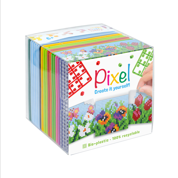 Pixelhobby kubusset 29005 bloemen 6,2 x 6,2 cm