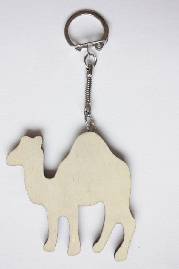 Sleutelhanger hout triplex dromedaris 6,5 x 6,2 cm, dik 3 mm