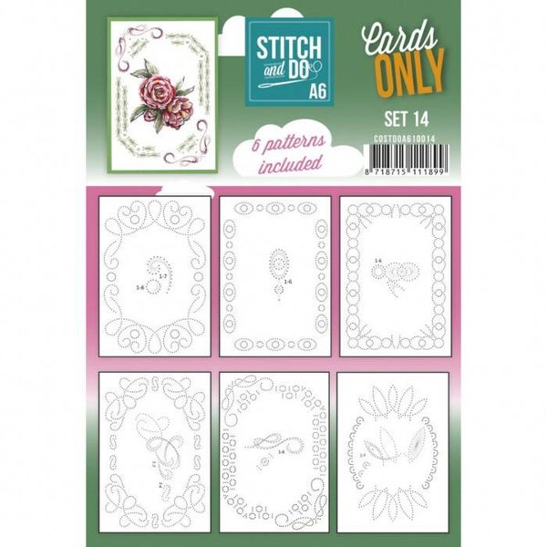 Stitch and Do A6 Cards only 14 en 6 verschillende oplegkaart