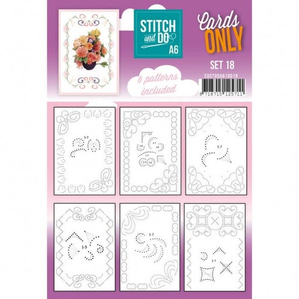 Stitch and Do A6 Cards only 18 en 6 verschillende oplegkaart