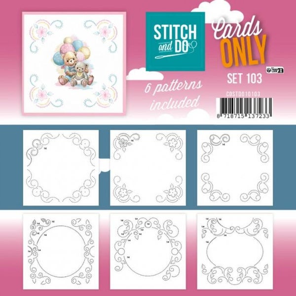 Stitch and Do Cards only 103 met 6 verschillende oplegkaartjes